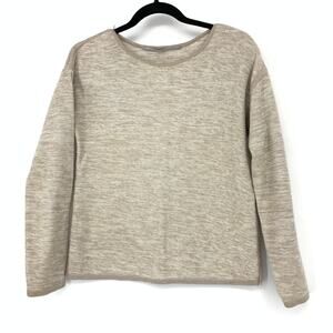 Athleta Sweater Women's Size Medium Crew Neck Beige Long Sleeve Knit